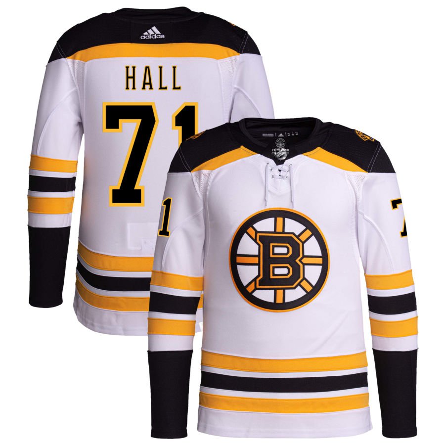 Boston Bruins #71 Taylor Hall White Away Authentic Pro Jersey